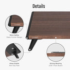 loukin Dual Monitor Stand Riser for Desk, 43.6"*8.2"*3.2" Large Computer Stand for 2 Monitors, Laptop, Printer, Length and Angle Adjustable Computer Shelf, Home Office,Max 43.6" Length(Brown)