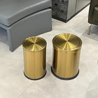 15L/4GAL Gold Bathroom Trash Can, Small Waste Basket with Flipping Lid,Modern Trash can, Golden Trash Can for Bathroom,Kitchen，Living Room,Hotel,Office(Singer Gold)