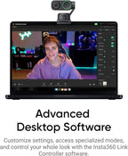 Insta360 Link 2 Tripod Bundle - PTZ 4K Webcam for PC/Mac, 1/2" Sensor, AI Tracking, HDR, AI Noise-Canceling Mic, Gesture Control for Streaming, Video Calls, Gaming, Works with Zoom, Teams, Twitch