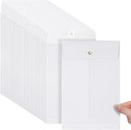 Teling 50 Pcs Manilla Envelopes Clasp Kraft Catalog with Closure for Storing Mailing 28 lb Kraft Envelope Paper for Office Document School Business Home(White,6 * 9)