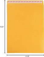 JAM PAPER 11 1/2 x 14 1/2 Open End Catalog Commercial Envelopes with Peel and Seal Closure - Brown Kraft Manila - 50/Pack