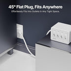 12-in-1 Desktop Charging Station with 3 Retractable Type-C Chargers and 1 Lightning Charger, 40W USB-C Power Strip with 31.5in Cable, Extension Cord with 1020J Surge Protection for Home Office