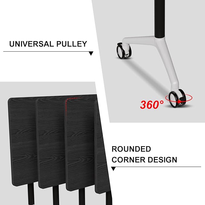 Conference Room Table with Flip-Top Design for Dynamic Meetings, Business Table Computer Desk with Heavy-Duty Frame,Foldable Seminar Meeting Tables for Home Office (2, F, 70.8IN)