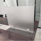 4PCS Desk Dividers Office Partitions, Privacy Desk Panel Protective, Frosted Acrylic Plexiglass Shield with Clamps for Offices Schools Call Centers - 23.6”L X15.8”W