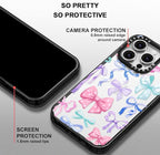 MOSNOVO Case for iPhone 16 Pro, [10ft 4X Military-Grade Drop Protection] Durable & Shockproof Phone Case Cover Design for iPhone 16 Pro - Bows - Clear Black