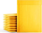 packbabol Kraft Bubble Mailers 6x10 Inch 50 Pcs,Small Self-Sealing Mail Shipping Bags,Yellow Padded Envelopes #0
