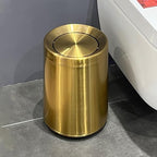 10 L/3 Gallen,Gold Small Trash Can for Bathroom,Brushed Stainless Steel Garbage Can with Flipping Lid,for Bathroom,Living Room,Bedroom,Hotel,Conference Room(Gold)
