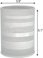 Metal Mesh Pen Pencil Cup Holder Stand Office Desk Organizer Stationery Caddy Makeup Brush Holder, White (Large)