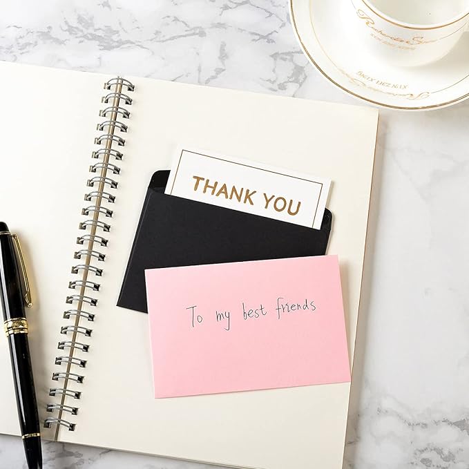 120 Pack Mini Envelopes Small Envelopes Self-Adhesive Kraft Paper Tiny Pockets for Business Cards Christmas Holiday Small Gift Cards Invitations Cards(4.13"×2.76") (Black)