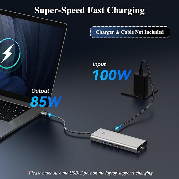 Minthouz USB C Docking Station,12-in-1 Laptop Docking Station Dual Monitor with Dual 8k DisplayPort+4k HDMI+10Gbps, 3 USB A/C, 100W PD, Ethernet, SD/TF, Audio, USB C Hub for MacBook/Dell/HP/Surface