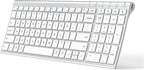 iClever BK10 Bluetooth Keyboard, Universal Bluetooth 5.1 Wireless Keyboard with Number Pad, Ergonomic Design, Multi-Device Compatibility, Stable Connection for Mac, iPad, iPhone, Android, Windows
