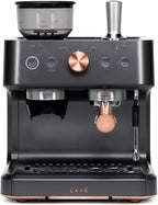 Café Bellissimo Semi Automatic Espresso Machine + Milk Frother | WiFi Connected| Built-In Bean Grinder, 15-Bar Pump & 95-Ounce Water Reservoir | Matte Black, C7CESAS3RD3