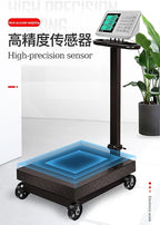 Large Platform Scale with Wheel 660 LB Floor Weight Computing Postal Scale Digital Perfect Industrial Platform Scale Foldable for Postal Luggage Shipping Mailing Weighing