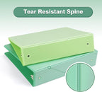 COMIX Standard 3 Ring Binder 2 inch with Clear View Cover, 2" Round Ring View Binder Holds 400 Sheets of US Letter Size Paper, 6 Pack (Sea Green)