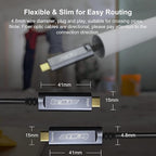USB C to C Fiber Optic Extension Cable 15M/50FT, USB 3.2 10Gbps Long Distance Active Optical USB C GEN2 Cable for VR/AR, Quest2, Webcam, Camera, Mini PC and More - Grey