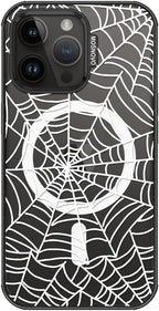 MOSNOVO Magnetic Case for iPhone 14 Pro Max, 10ft Military-Grade Protection, Compatible with Magsafe, Shockproof Phone Case for iPhone 14 Pro Max - Spider Web - Clear Black