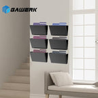 4 Pack Clear Acrylic Single Pocket, Plastic Hanging Wall Mount File Holder for Office Home, Black