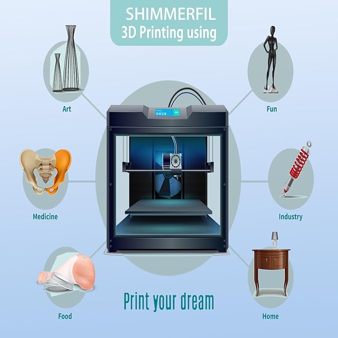 Silk Filament 1.75, Pla + Filament, 3D Printer Filament, Dimensional Accuracy +/- 0.03 Mm, 3D Printer Filament Silk, Pla Filament', Pla 1 Kg (2.2 Lbs), Fit Most FDM 3D Printers (Gold)