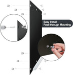J&J worldwide Black Glass Whiteboard Magnetic Dry Erase Board 6' x 3', Large Frameless Glass White Board Wall Mounting for Office, Home, School, Includes Magnets, Marker Tray, Eraser