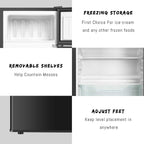 Mini Fridge With Freezer,3.2 Cu.Ft Compact Refrigerator,Mini Refrigerator With 2 Doors For Bedroom,Office,Kitchen,Apartment,Dorm(sliver)