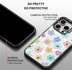MOSNOVO Magnetic Case for iPhone 15 Pro, 10ft Military-Grade Protection, Compatible with Magsafe, Shockproof Phone Case for iPhone 15 Pro - Groovy Flower - Clear Black