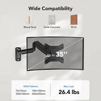 HUANUO Computer Monitor Wall Mount for 22 to 35 inch Flat Curved Screens, Single Wall Mount Monitor Arm Holds up to 26.4lbs, Height Adjustable Full Motion Gas Springcore Vesa Mount, Max 200x200mm