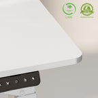 FLEXISPOT 4 Legs Standing Desk 55 x 28 Inch Electric Adjustable Height with Splice Board Home Office Sit Stand Up Desk, White Top + White Frame