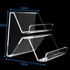 Acrylic Business Card Holder, 2-Tier Business Card Display, Clear Business Cards Stand for Desk & Counter, 2 Pack