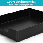 Letter-Size Tray Desk Letter Tray Paper Tray, Sturdy Heavy-Duty Plastic Printer Paper Tray, Single-Tier Stackable File Storage Organizer for Office Home (1, Black)