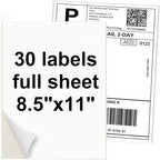 5000 Full Sheets Sticker Paper for Laser & Ink Jet Printers, 8.5" x 11" Full Sheet Address Shipping Label, 5000 Sheets 5000 Labels