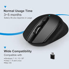 RaceGT USB C Wireless Mouse, Type C Silent Mouse for MacBook Air/Pro, 2.4G Cordless Computer Mice with 6 Buttons and 3 Adjustable DPI for Mac, Laptop, Desktop, PC