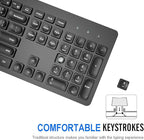 Arteck 2.4G Wireless Keyboard Ultra Slim Full Size Keyboard with Numeric Keypad and Media Hotkey for Computer/Desktop/PC/Laptop/Surface/Smart TV and Windows 11/10/ 8/7