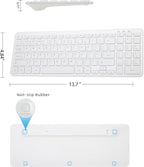 Wireless Bluetooth Keyboard, Universal Multi-Device Keyboard with Number Pad and Media Hotkeys, USB + Dual BT Connection, Ergonomic Design Slim for Windows Computer/Laptop/Tablet
