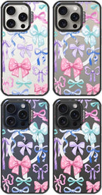 MOSNOVO Magnetic Case for iPhone 15 Pro, 10ft Military-Grade Protection, Compatible with Magsafe, Shockproof Phone Case for iPhone 15 Pro - Bows - Clear Black