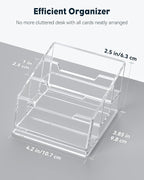 Uniclife Acrylic Business Card Holder for Desk 3 Slots Clear Business Card Display Stand for Men & Women Desktop Business Card Organizer Card Stand for Office Home Exhibition, 180 Card Capacity