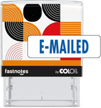 Fastnotes E-MAILED Self-Inking Rubber Stamp by COLOP - Great for Office Documents, Notary, Warehouse, Accounting Paperwork, Business, and Legal Documentation - Blue Ink (E-MAILED- Blue)