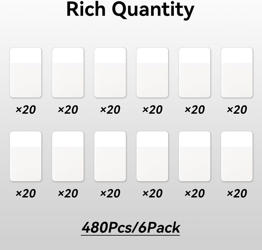 Sticky Index Tabs, Page Markers Writable File Tabs Flags for Notebooks, Binders, File Folders, Books 1.6 x 1 Inch, White (480 Pieces)
