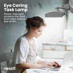 Neatfi Ultra 3,500 Lumen LED Desk Lamp, 45W, 26-Inch Wide Metal Shade, 270 SMD LEDs (Non-CCT with Clamp, Silver)
