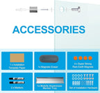 KIZZBY Glass Dry Erase White Board - Magnetic Boards for Wall, 48"x36" Large Frameless Whiteboard for Office, Home & School