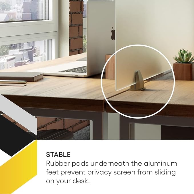 OBEX Acrylic Free Standing Screen, Divider for Desk Privacy Home & Office Partitions for Table Top Workstation, Portable Cubicle Panel for Work, 12" x 36", Frosted