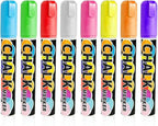SMOOTHERPRO Chalk Marker, 10mm Liquid Chalk Markers, 3-in-1 Nib Washable Window markers for Glass Mirror, 8 Colors Erasable Chalkboard Markers for Blackboard