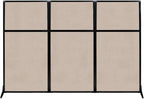 Versare Office Workstation Screen | Portable Wall Divider | Modern Cubicle | Freestanding Privacy Screen | Flexible Work Space | 3 Panels | 99" Wide x 70" Tall Beige SoundSorb Panels
