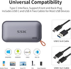 SSK External SSD 250GB, USB C SSD External Solid State Drives up to 1050MB/s, Portable SSD USB 3.2 Gen2 for iPhone 15/Pro, Windows, Mac, Android Phones and Tablets