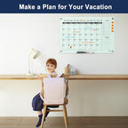 TSJ OFFICE Glass Calendar Whiteboard - 36 x 24 Inches Wall Mounted Monthly Dry Erase Calendar for Wall, Large Magnetic Glass White Board for Office, Home & School