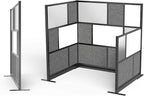 Workflow Modular Wall | Room Divider with Whiteboard, Sound-Dampening, & Frosted Acrylic Panels | Expandable Office Partition for Privacy & Productivity (70" x 70")