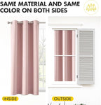 MIULEE Baby Pink Blackout Curtains for Girls Bedroom 90 Inches Long 2 Panels, Thermal Insulated Room Darkening Drapes for Nursery Living Room, Solid Grommet Top Noise Reducing Curtains W40 x L90 Inch