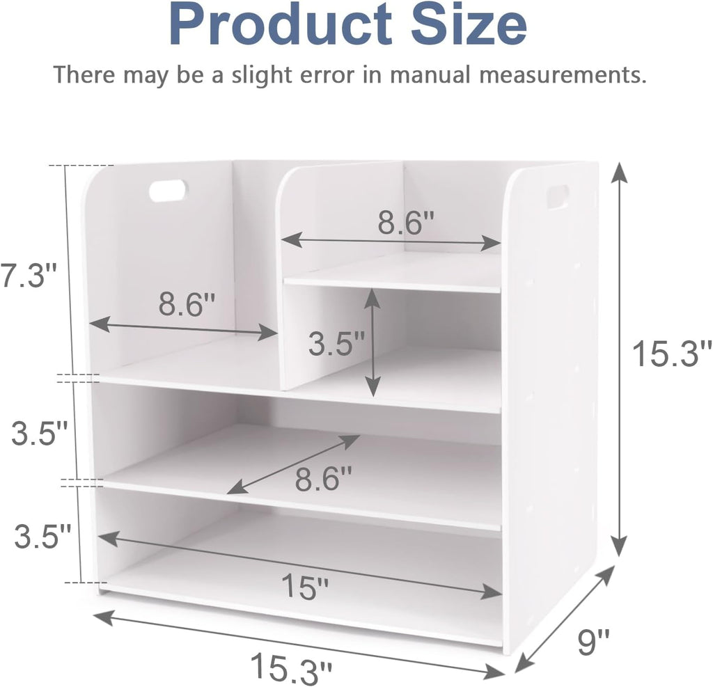 SONGWAY Desk File Organizer with Handle - Desktop File Sorter, Paper Storage Holder, Paper Letter Tray, Desk Organizers and Storage for Home Office School