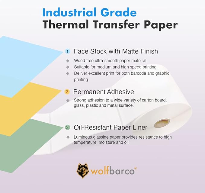 Direct Thermal Paper Label/IndustrialGrade 4" x 6", with Perforation, 3" Core, 8" OD,1000 Pcs/Roll (4Roll/Box) - Beige