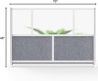 Stand Up Desk Store Expanse Modular Wall | 70'' x 48'' Wall | Expandable Partition Room Divider with Rearrangeable Frosted Acrylic & Sound Absorbent Panels (Silver Frame)