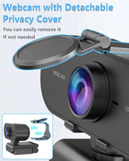 2K Webcam for PC Mac Laptop with Microphone,Full HD Web Cam for Streaming with Privacy Cover Sliders,USB C Web Camera for Desktop Computer Monitor,External Small Best Webcam For Microsoft Teams Gaming